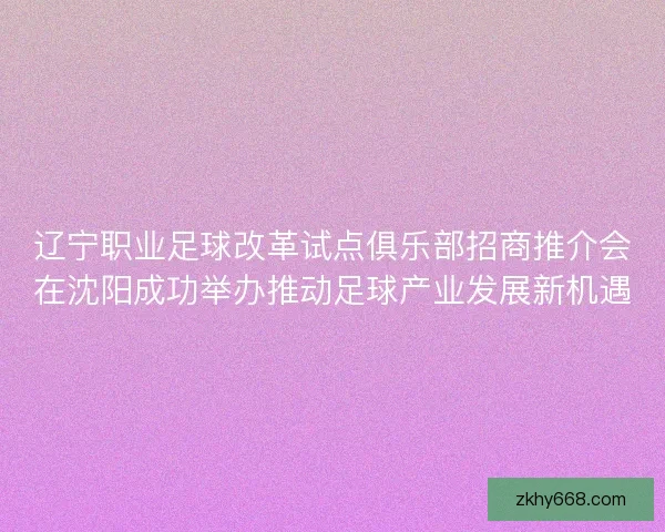 辽宁职业足球改革试点俱乐部招商推介会在沈阳成功举办推动足球产业发展新机遇