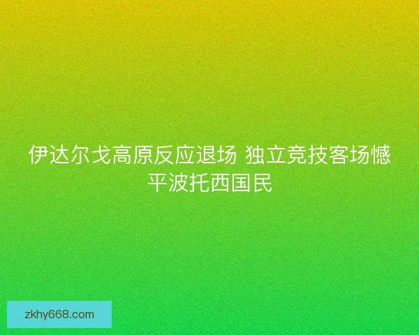 伊达尔戈高原反应退场 独立竞技客场憾平波托西国民